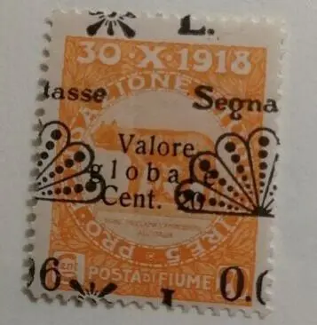 Fiume 1921 - Postage due, 0.06 on 20 cents orange - Sassone N. 17s
