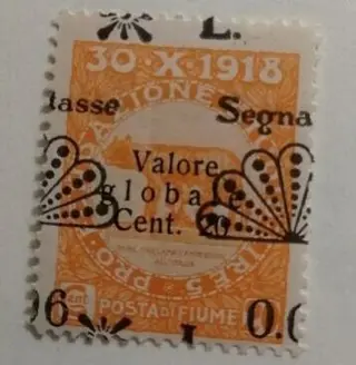Fiume 1921 - Postage due, 0.06 on 20 cents orange - Sassone N. 17s