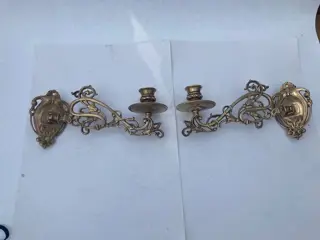 Antiek floraal brons gegoten en gesmede