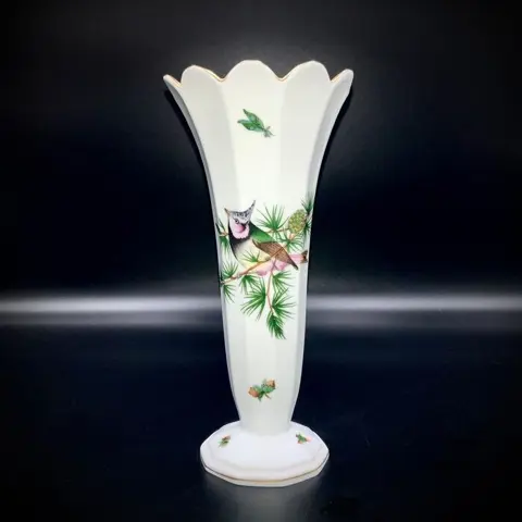 Herend, Hungary - Prachtige gecanneleerde trompetvaas (22,5