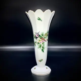 Herend, Hungary - Prachtige gecanneleerde trompetvaas (22,5