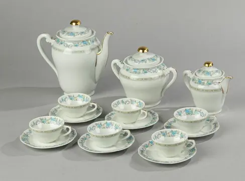 Limoges - Koffieservies voor 6 (9) - Porselein