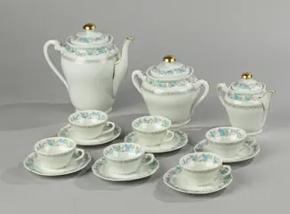 Limoges - Koffieservies voor 6 (9) - Porselein