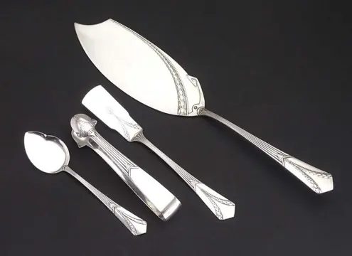 Albert Mayer - WMF - Jugendstil visschep, bonbonlepel