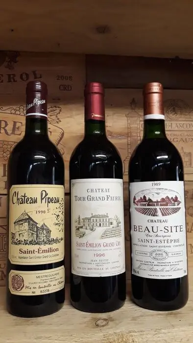 1990 Château Pipeau, 1996 Château Tour Grand Faurie, 1989
