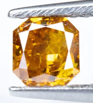 Diamant - 0.52 ct - Natural Fancy Intense Yellowish Orange