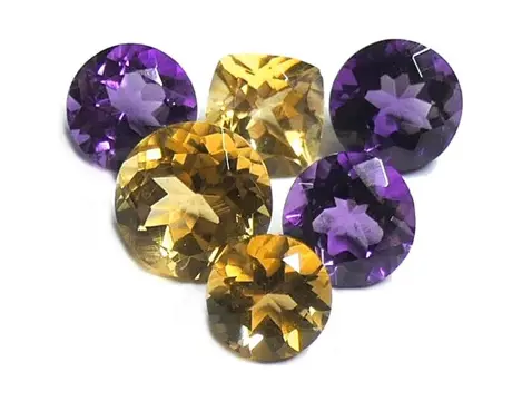 6 pcsAmethist en Citrien - geen minimumprijs - 22.83 ct