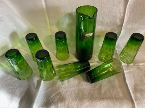 Punch set (9) - Art Deco - Glas - portieux