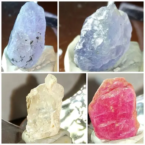 Buitengewoon ruw tanzaniet-robijn-topaas lot Kristalen -