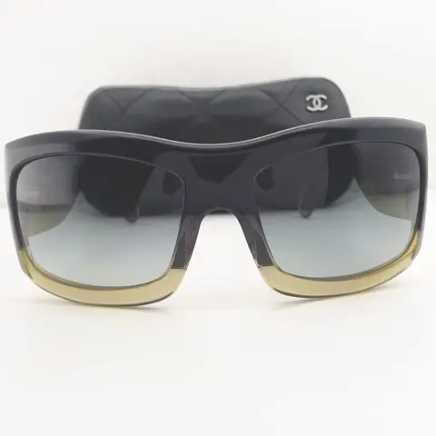 Chanel - Havana Square Black &amp; Greenish Brown -