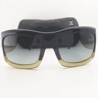 Chanel - Havana Square Black &amp; Greenish Brown -