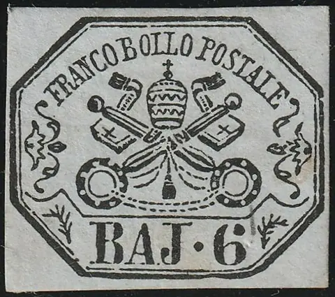 Italiaanse oude staten - Pauselijke Staat 1864 - I^ Em. 1/ b. grigio perla ben marginato nuovo piena gomma raro lusso Certificato - Sassone n.7Aa
