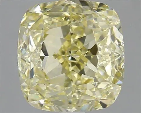 1 pcs Diamant - 0.92 ct - Cushion - fancy light yellow - VS2