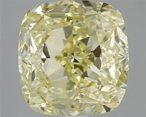 1 pcs Diamant - 0.92 ct - Cushion - fancy light yellow - VS2