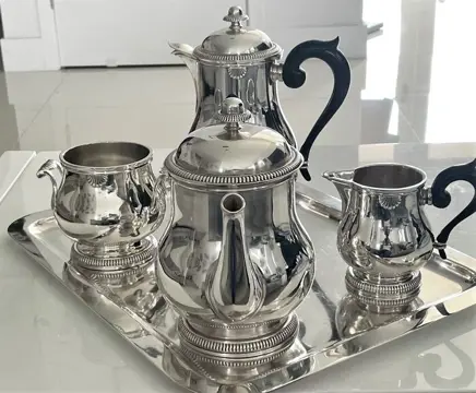 Christofle, Ercuis - Koffie en theeservies (5) - Empire -