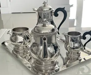 Christofle, Ercuis - Koffie en theeservies (5) - Empire -