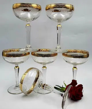 Fratelli Fumo - Champagne glazen (6) - .999 (24 kt) goud