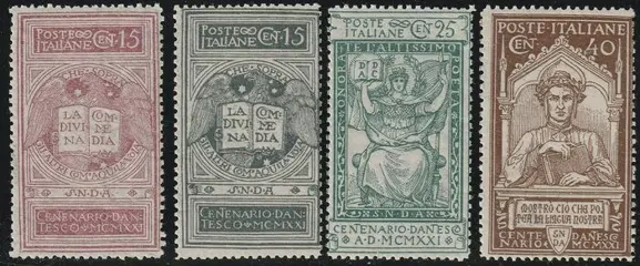 Koninkrijk Italië 1921 - Dante, complete set including not issued 15 c. grey, intact - Sassone S.20+116A