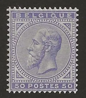 België 1883 - Leopold II nieuw type - 50c violet - goed gecentreerd - OBP/COB 41