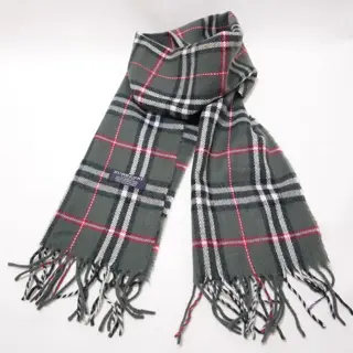Burberry - 100% Wool Dark Grey Nova Check - Sjaal