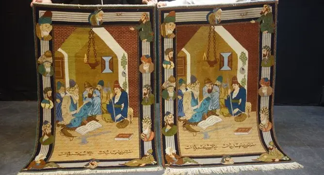 Täbriz Iran signiert Partner Seltenheit - Tapijt - 145 cm -