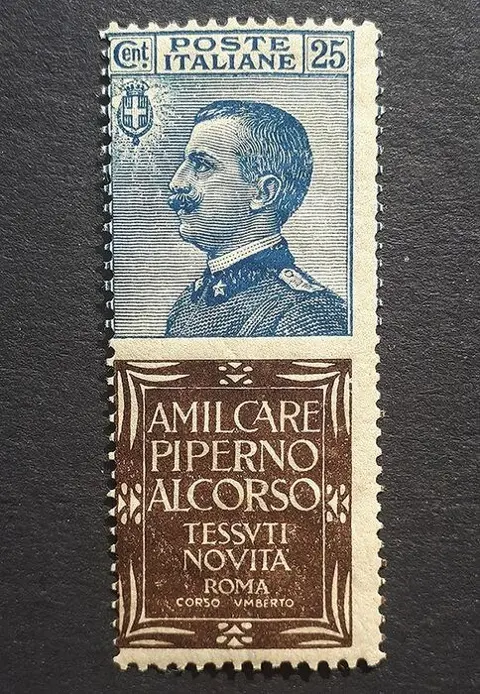 Koninkrijk Italië 1924/1925 - Advertising pieces, Piperno 25 c. brown azure - Sassone N.6