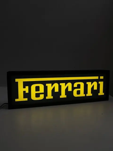 Bord - Illuminated sign Black Yellow - Ferrari - 1990-2000