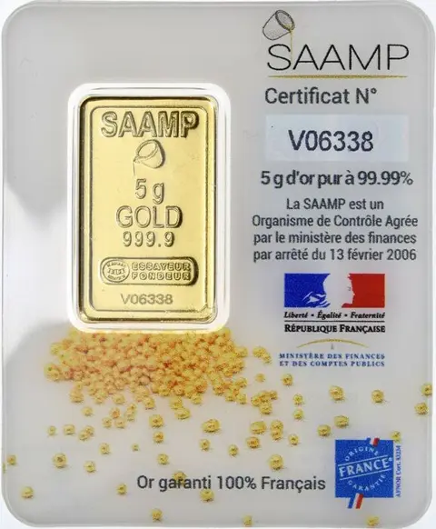 5 gram - Goud .999 - Verzegeld en met certificaat