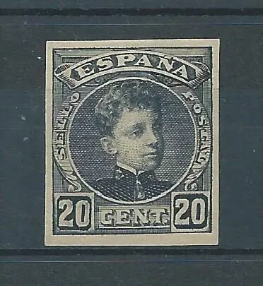 Spanje 1901/1905 - Colour proof of the 20 cts stamp. Alfonso XIII, imperforated - Edifil nº 247s