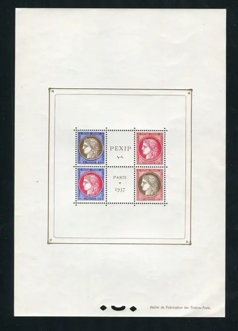 Frankrijk 1937 - Rare souvenir sheet of the Paris International Exhibition PEXIP mint**