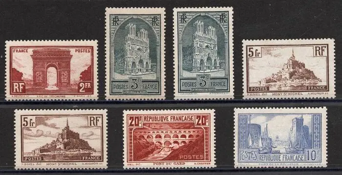 Frankrijk 1929/1930 - Lot of semi-moderns, from 258 to 262A, mint* and mint** Very beautiful. See details - Yvert
