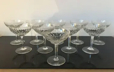 Val Saint Lambert - Champagneglazen in geslepen kristal -