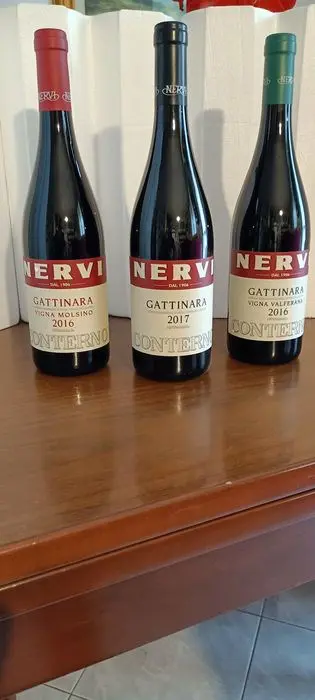 Nervi Conterno: Gattinara 2017, Gattinara "Vigna Molsino" 2016 & Gattinara "Vigna Valferana" 2016 - Piëmont - 3 Flessen (0.75 liter)