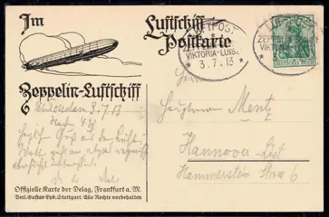 Duitse Rijk 1913 - Zeppelin airship “Viktoria Luise”, flight from 3.7.1913