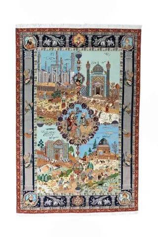 Tabriz 50 Raj - Zeer Fraai Tapijt - Vier Jaargetijden -