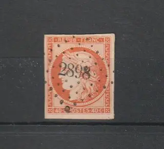 Frankrijk 1850 - Cérès 40c orange, - Yvert n°5