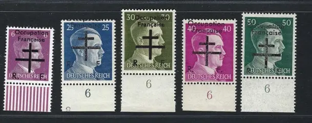 Frankrijk - NEUFS** Lot de timbres libération Occupation Française sur Hitler n° 1, 5, 6, 7, 8