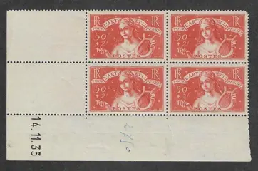 Frankrijk - Ader - block of 4 copies, dated corner - ‘Art et pensé’ - mint** - Yvert n°308
