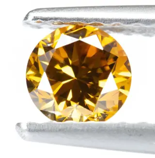 Diamant - 0.36 ct - Natural Fancy Deep Yellowish Orange -