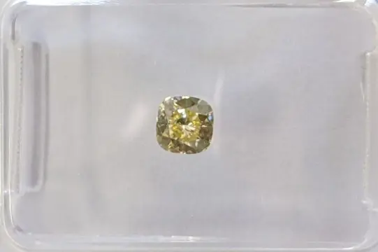 Diamant - 0.30 ct - Cushion - fancy intens geel - VS1, No