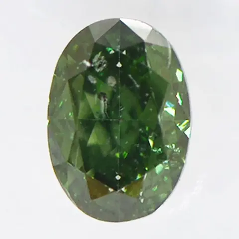 1 pcs Diamant - 0.55 ct - Ovaal - fancy diepgroen - SI2
