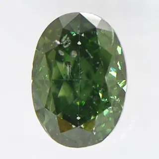 1 pcs Diamant - 0.55 ct - Ovaal - fancy diepgroen - SI2