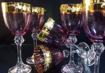 F.lli Fumo cristalleria - Wijnglazen (6) - .999 (24 kt)