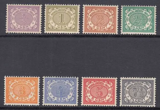 Nederlands-Indië 1902/1909 - Cijfer - NVPH 40/47