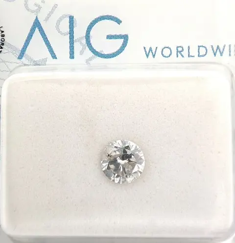 Diamant - 0.41 ct - Rond - Light Yellowish Gray - P1, ***NO