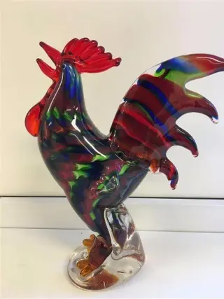 Haan van glas , div. kleuren , kado