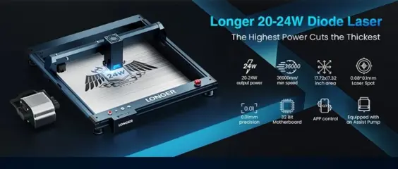 Longer Laser B1 20W Laser Engraver Cutter, 4-core