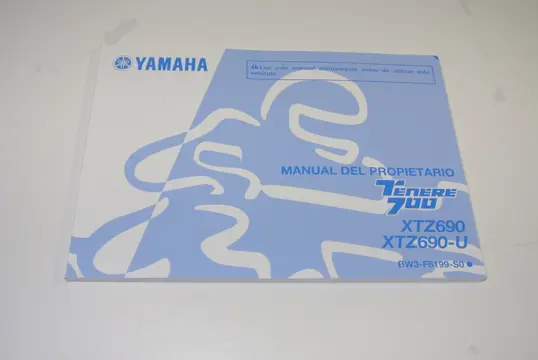 INSTRUCTIEBOEKJE Yamaha Tenere 700 2019 - 2020