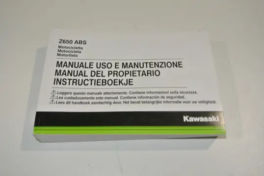 INSTRUCTIEBOEKJE Kawasaki Z 650 2017 - 2019