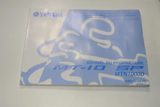 INSTRUCTIEBOEKJE Yamaha MT 10 2016 - 2021